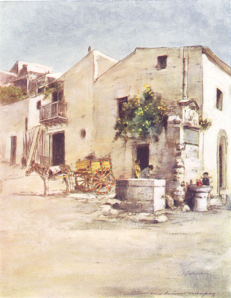 ITALY. Palermo, Sicily 1920 old antique vintage print picture